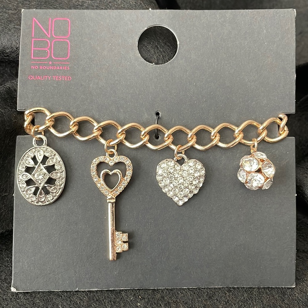 NOBO gold chain charm bracelet